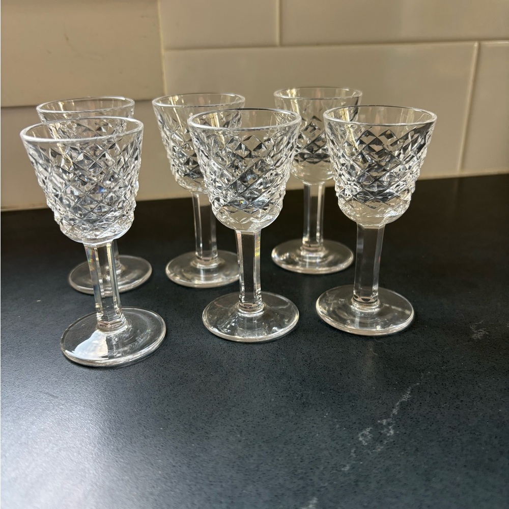 Waterford Clear Crystal Set 6 Cordials